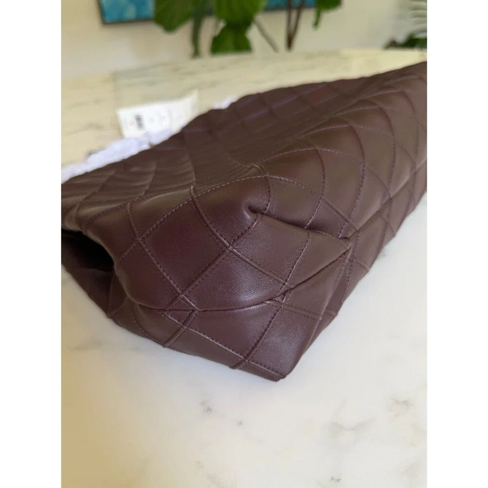 NWT Tory Burch Fleming Soft Drawstring Hobo Bag Albarossa Burgundy Leather